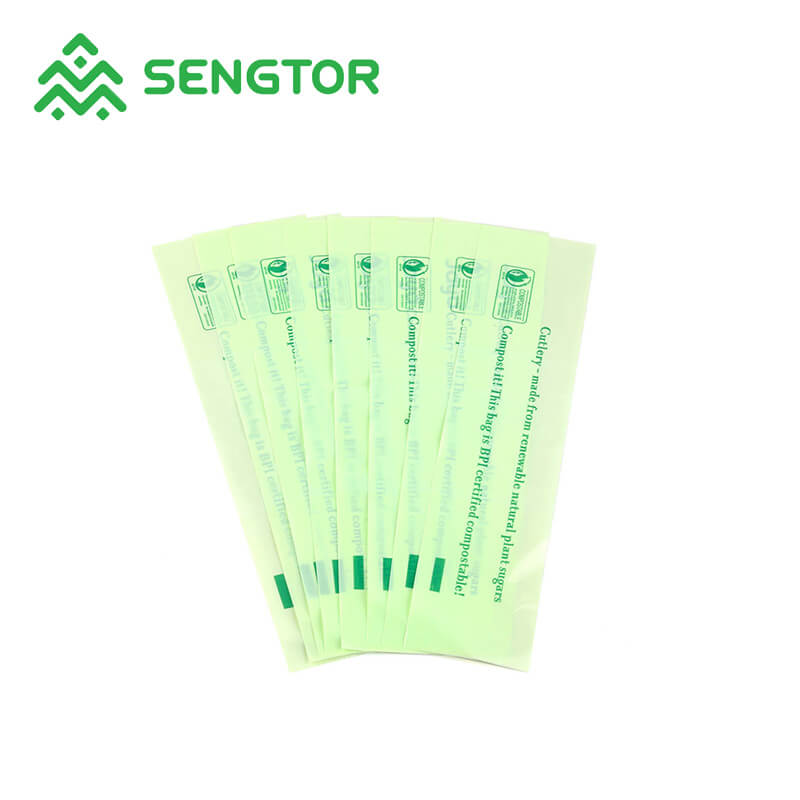 tableware biodegradable cornstarch bag for knife and fork