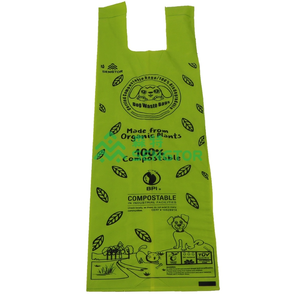 Vest-style biodegradable bag