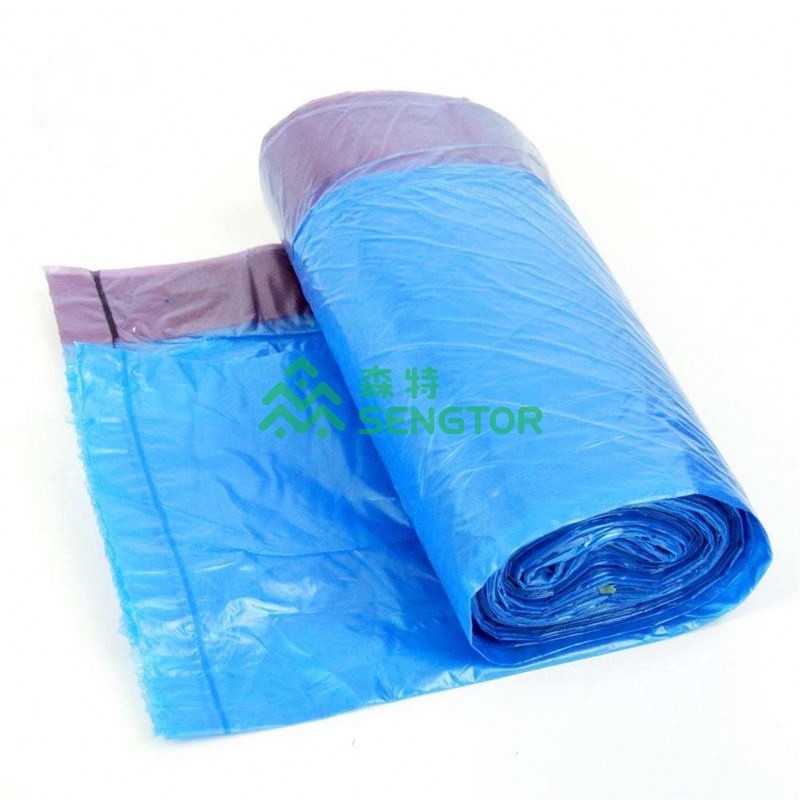 Degradable garbage bag with blue beam